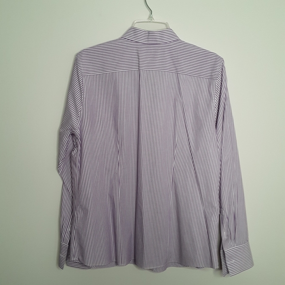 Lands' End  Lavender stripe button up shirt - Picture 2 of 4